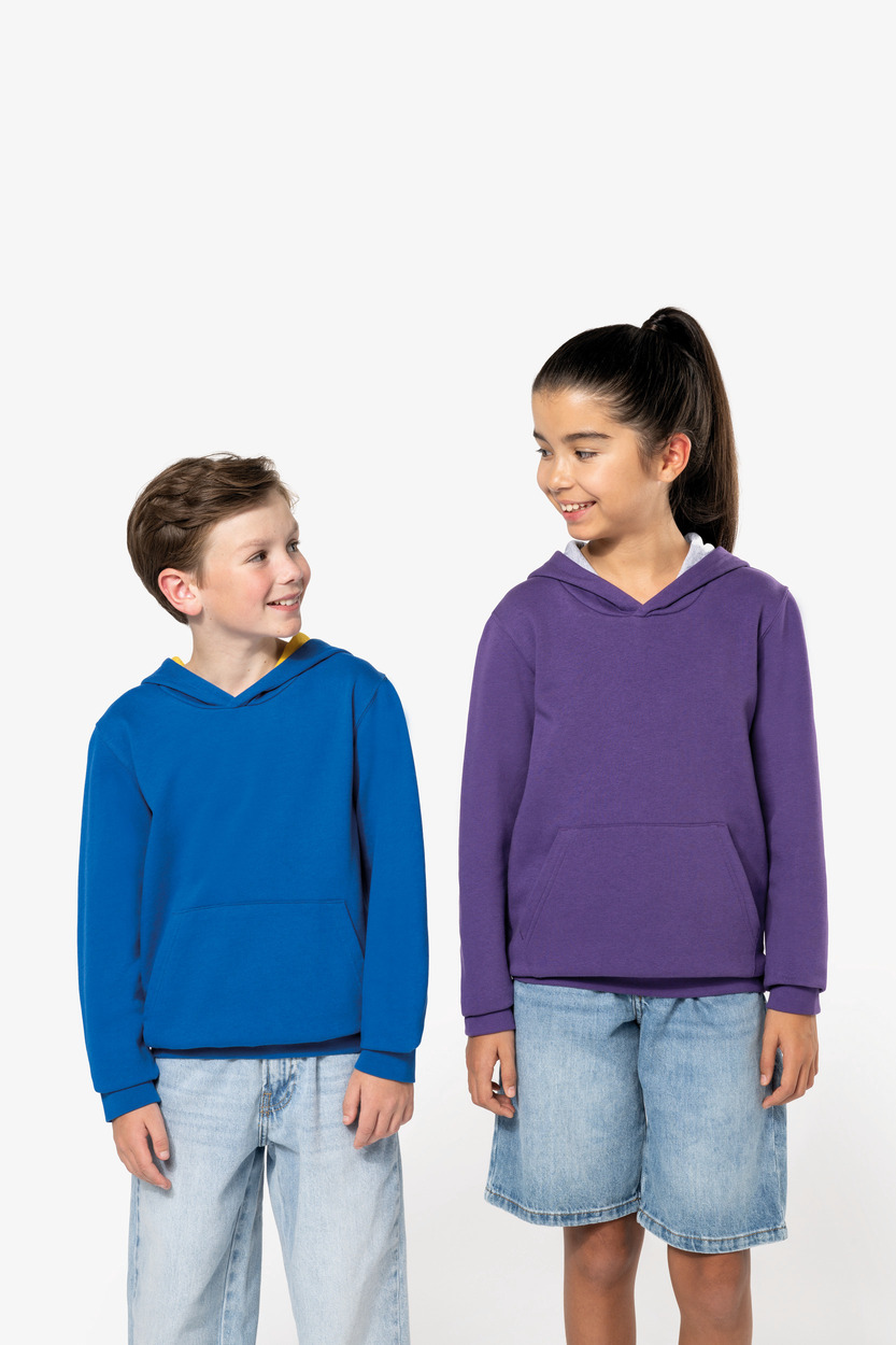 Kariban Kids' contrast hooded sweatshirt [K453]