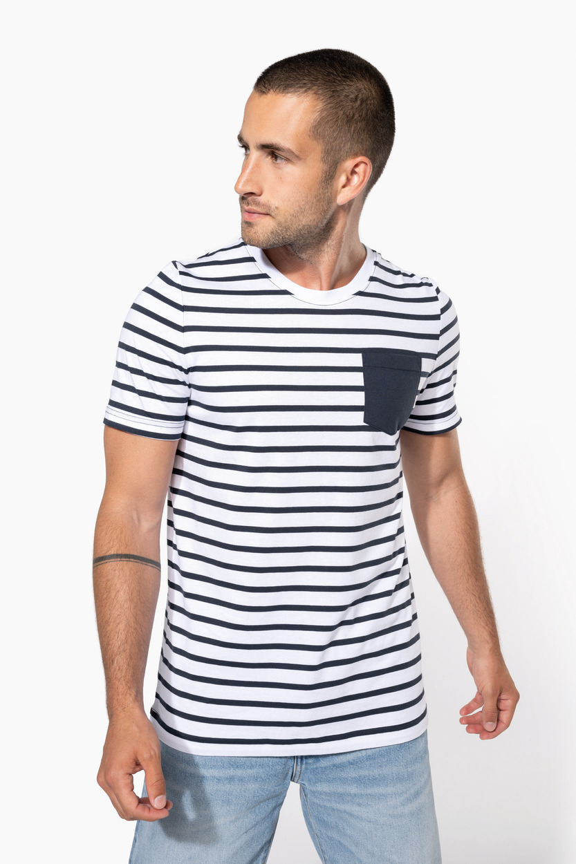 Kariban Striped short sleeve sailor t-shirt with pocket [K378]