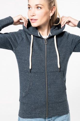 Kariban Ladies vintage zipped hooded sweatshirt [KV2307]