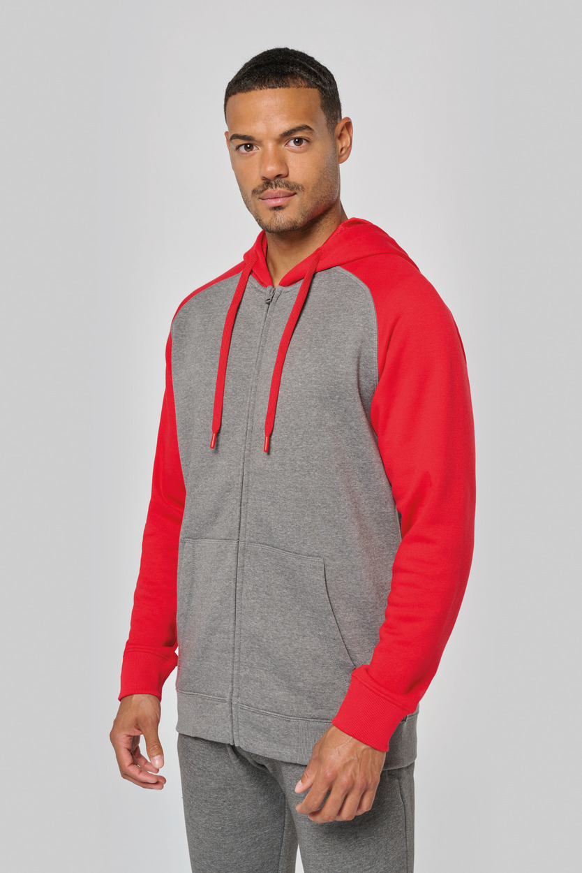 ProAct Unisex two-tone zipped hooded fleece jacket [PA380]