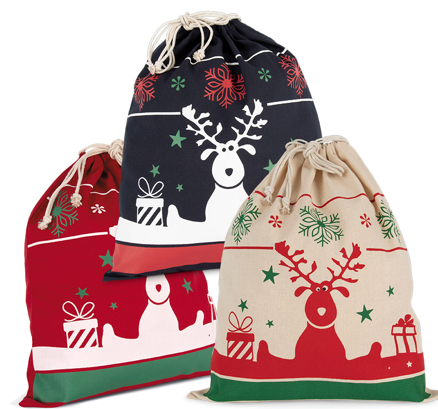 KI-Mood Stoffen tas met kerst motief [KI0735]