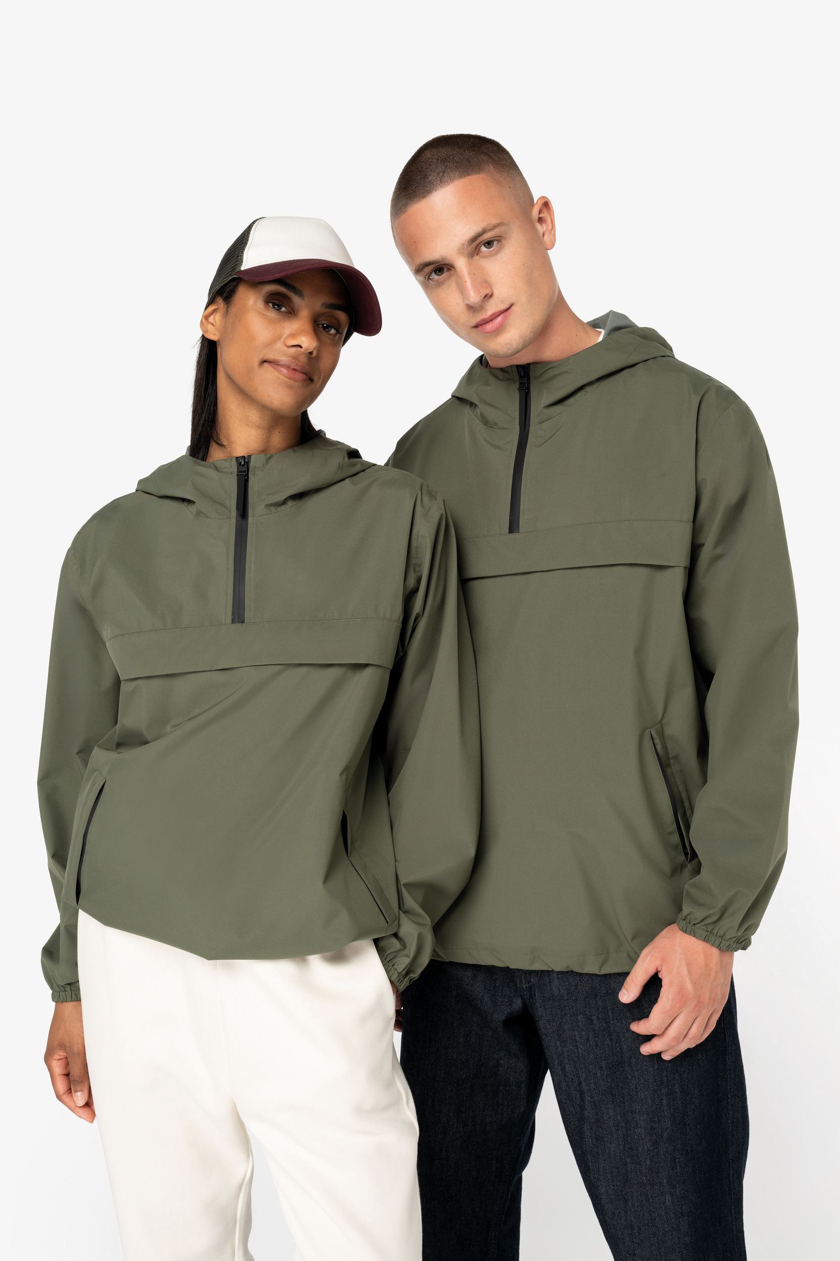 Native Spirit Eco-friendly unisex quarter zipper waterproof windbreaker [NS616]
