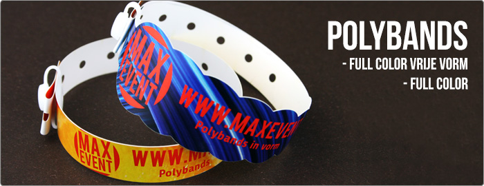 plastic polsbandjes in speciale vorm uitgesneden en met full color bedrukking